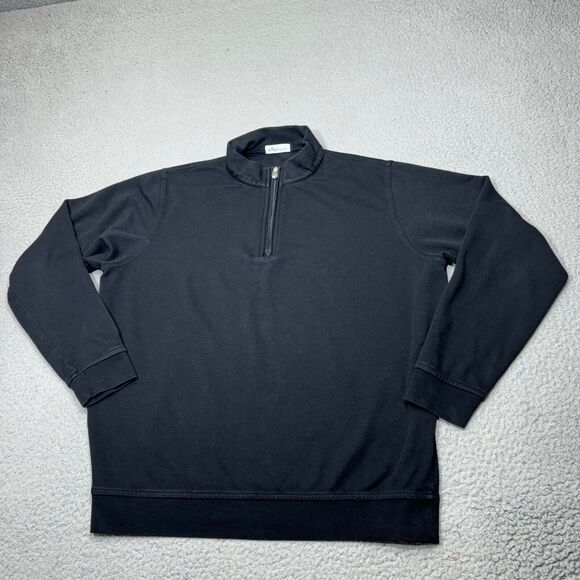Peter‎ Millar Sweater Men Medium Black Crown Comfort Zip Golf Interlock Casual - Picture 5 of 16